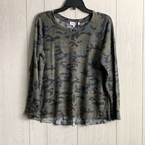 Michael Stars Madison Brushed Camo Top MP Petite Medium NWT - Picture 1 of 5